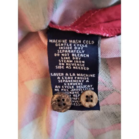 Havana Jack's Cafe Shirt Men's Size M Red Tropical Print Short Sleeve Button up - Picture 9 of 11